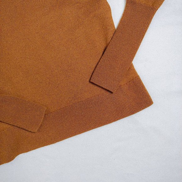 WILFRED | Cyprie Sweater Wool Mock Neck Brown Cropped Jumper xs Aritzia - Picture 6 of 10